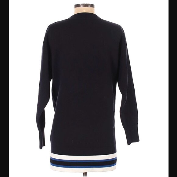 Sandro Sweater XS 0 NWT Pampa Tie-Hem Deep Navy French Label Luxury Warm Thick - Picture 8 of 10